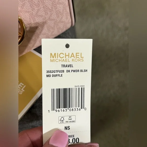 MICHAEL KORS- Medium Travel Duffle Weekender Luggage Bag Powder Blush - Picture 6 of 8